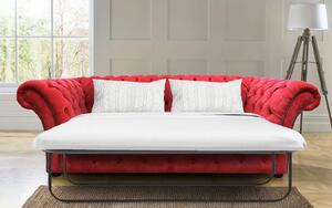 Chesterfield Handmade 3 Seater Sofa Bed Pimlico Rouge Red Fabric In Balmoral Style