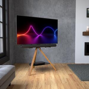 AVF Hoxton Tripod TV Unit with Soundbar Mount for TVs up to 70" Light Wood