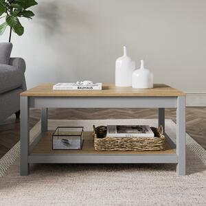 Olney Coffee Table with Shelf, Stone Grey