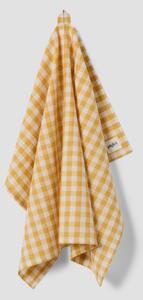 Honey Gingham Linen Blend Tea Towel | 50 x 70cm | Piglet in Bed