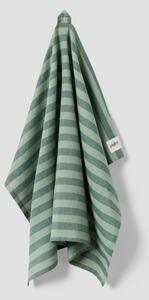 Pine Green Pembroke Stripe Linen Blend Tea Towel | 50 x 70cm | Piglet in Bed