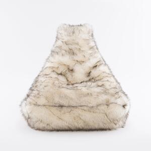 Faux Fur Husky Natural Beanbag Chair White