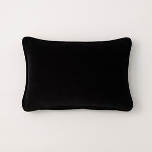 Clara Cotton Velvet Rectangle Cushion Black