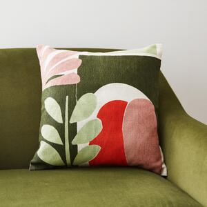 Elements Lokke Cut Out Cushion Green/Pink/White