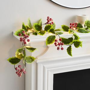 Green Leaf and Berry LED String Lights Red/Green