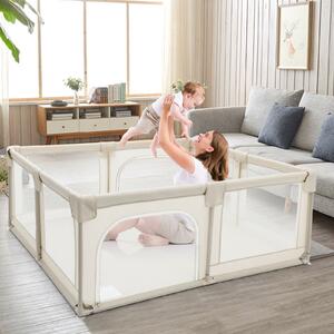 Costway Baby Playpen Portable Activity Centre with Gate-White