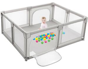Costway Baby Playpen Portable Activity Centre with Gate-Grey