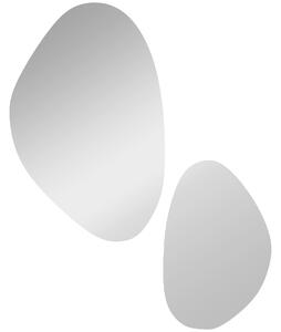 HOMCOM Set of 2 Pebble-Shaped Wall Mirror - Gold Tone