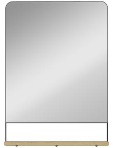 HOMCOM Wall Mirror with Wood Shelf - Black