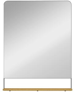 HOMCOM Wall Mirror with Wood Shelf - Black