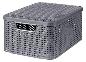 Curver Storage Box with Lid Style M 18L Metallic Silver
