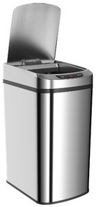 HOMCOM 12L Sensor Bin, Automatic Touchless Motion Sensor Kitchen Bin with Fingerprint Resistant Stainless Steel, Silver
