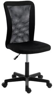 Vinsetto Computer Desk Chair, Armless Mesh Office Chair with Adjustable Height and Rolling Wheels, Black