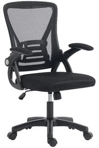 HOMCOM Office Chair, Mesh Desk Chair with Flip-up Armrests, Lumbar Support, Adjustable Height, Black