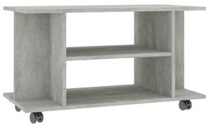 TV Cabinet with Castors Concrete Grey 80x40x45 cm Engineered Wood