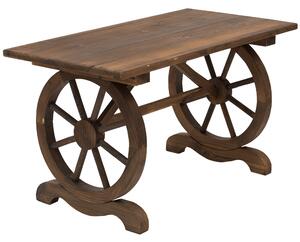 Outsunny Patio Coffee Table, Outdoor Dining Display Desk, Water-Resistant Natural Fir Wood Aosom UK