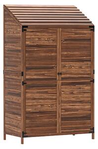 Outsunny 59 x 103.5 cm Two-Tier Wooden Garden Shed - Brown