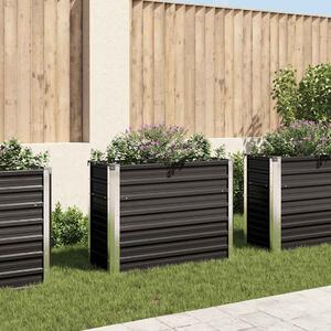 Garden Raised Bed Anthracite 100x40x77 cm Galvanised Steel