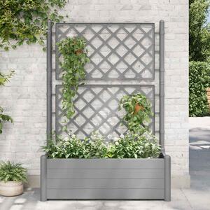 Garden Planter with Trellis 100x43x142 cm PP Stone Grey