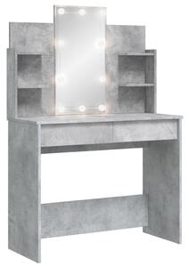 Dressing Table with LED Lights Concrete Grey 96x40x142 cm