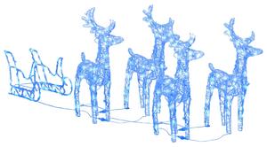 Reindeers & Sleigh Christmas Decoration 280x28x55 cm Acrylic