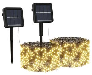 Solar Fairy Lights 2 pcs 2x200 LED Warm White Indoor Outdoor