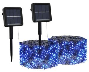 Solar Fairy Lights 2 pcs 2x200 LED Blue Indoor Outdoor