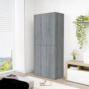 Shoe Cabinet Grey Sonoma 80x39x178 cm Engineered Wood