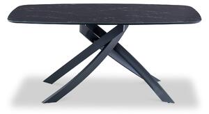 Harris Black Marble Effect 180cm Rectangular Dining Table for 6-8