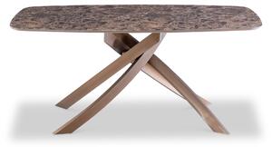 Clayton Brown Marble Effect 180cm Rectangular Dining Table for 6 to 8