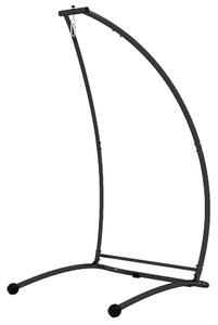 Outsunny Hammock Chair Stand, C Shape Hanging Heavy Duty Metal Frame Hammock Stand for Hanging Hammock Air Porch Swing Chair, Black