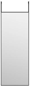 Door Mirror Black 30x80 cm Glass and Aluminium