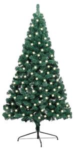 Artificial Half Pre-lit Christmas Tree with Stand Green 120 cm PVC
