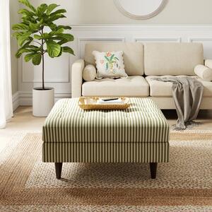 Zoe Square Storage Footstool, Pinstripe