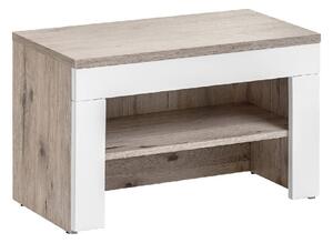 Deland Wooden Hallway Seating Bench In White And Oak