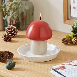 Mushroom Shaped Candle Red