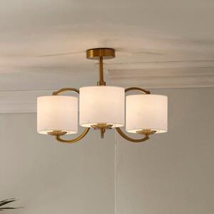 Arcadia 3 Curved Arm Semi Flush Pendant