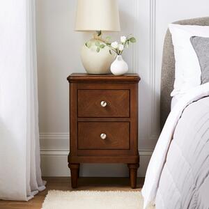 Boulton 2 Drawer Bedside Table Mid Stained Wood
