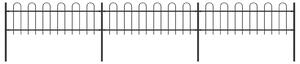 Garden Fence with Hoop Top Steel 5.1x0.6 m Black