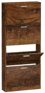 Shoe Cabinet Smoked Oak 59x17x150 cm Engineered Wood