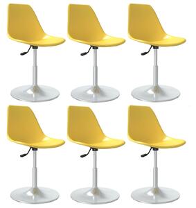 Swivel Dining Chairs 6 pcs Yellow PP