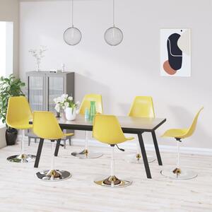 Swivel Dining Chairs 6 pcs Yellow PP