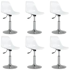 Swivel Dining Chairs 6 pcs White PP