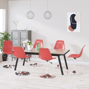 Swivel Dining Chairs 6 pcs Red PP