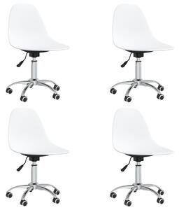 Swivel Dining Chairs 4 pcs White PP
