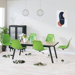 Swivel Dining Chairs 6 pcs Green PP