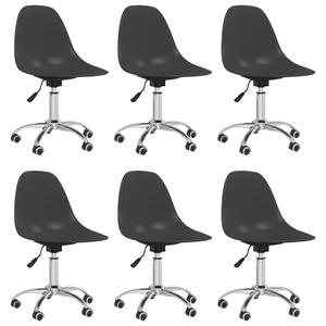Swivel Dining Chairs 6 pcs Light Grey PP