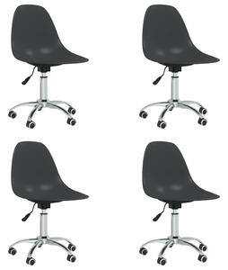Swivel Dining Chairs 4 pcs Light Grey PP