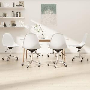 Swivel Dining Chairs 6 pcs White PP