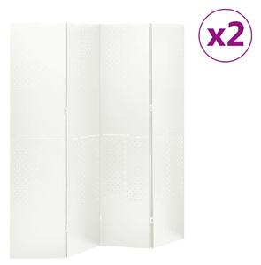 4-Panel Room Dividers 2 pcs White 160x180 cm Steel